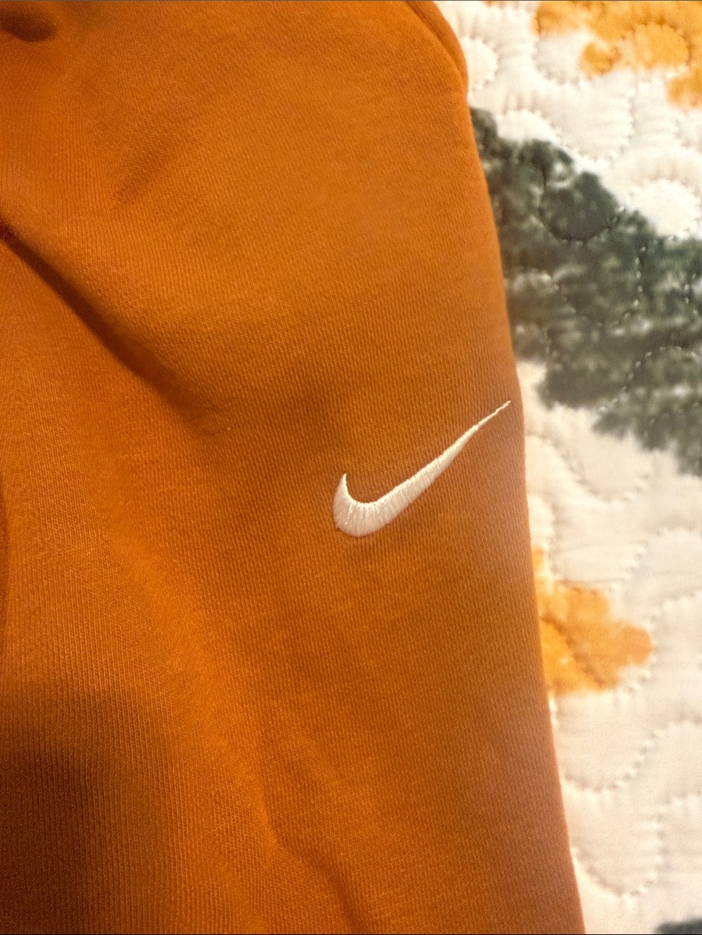 Nike Men’s Rust Orange Joggers with White Swoosh - Picture 3 of 4